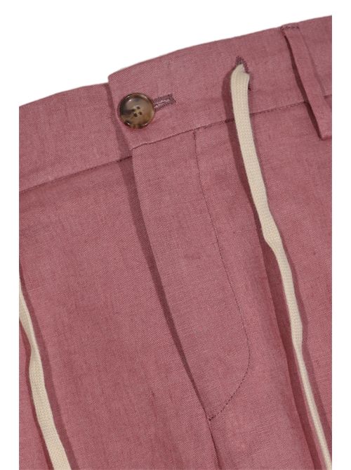 Pantalone effetto lino Rosa cipolla DANIELE ALESSANDRINI | DUPL0002 LI00095007